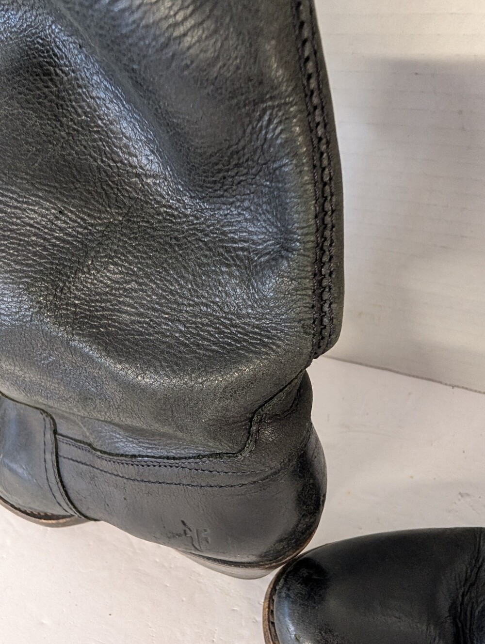 Frye Boots Black Leather Knee-High Riding Women's Sz 6 - Picture 8 of 12